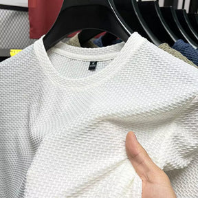 Camiseta Texturizada em Seda Gelo