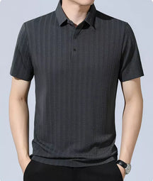 Camisa Polo em Seda Gelo