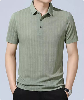 Camisa Polo em Seda Gelo