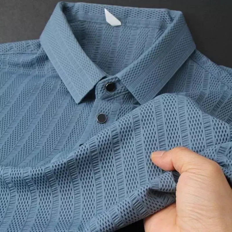 Camisa Polo em Seda Gelo