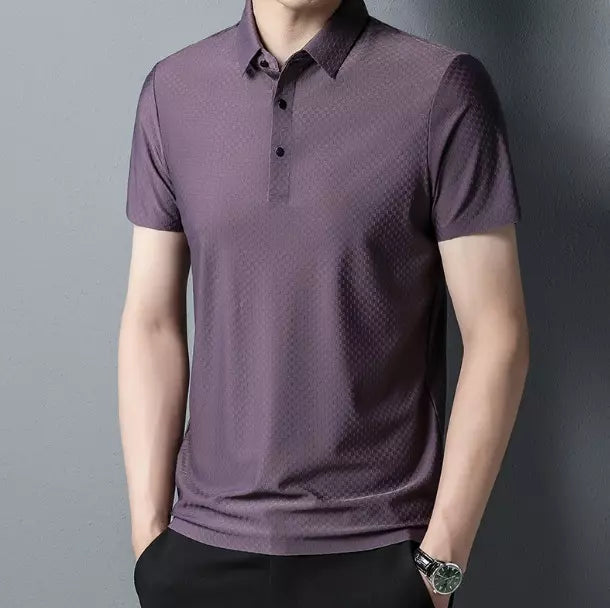 Camisa Polo Eleganza em Seda Gelo