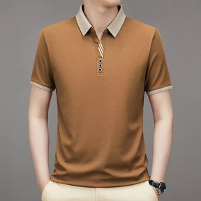 Camisa Polo em Seda Gelo