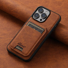 Capinha de Iphone em Couro + Cardholder Embutido