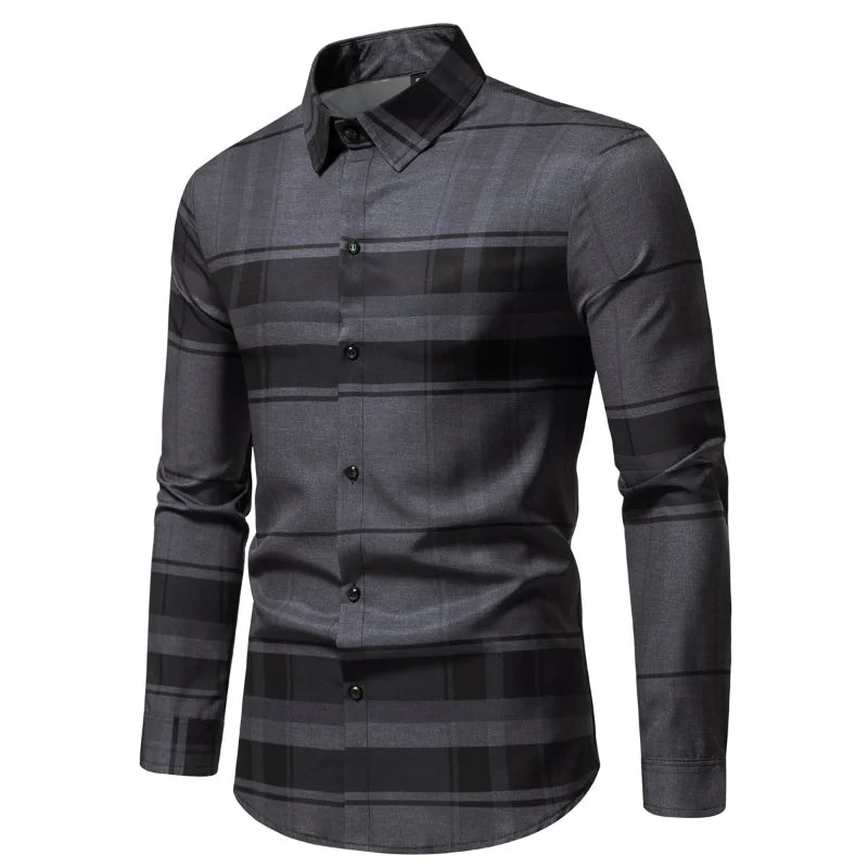 Camisa Social Masculina Manga Longa Monocromática