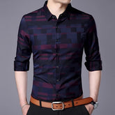 Camisa Social Masculina 2025 Design Xadrez