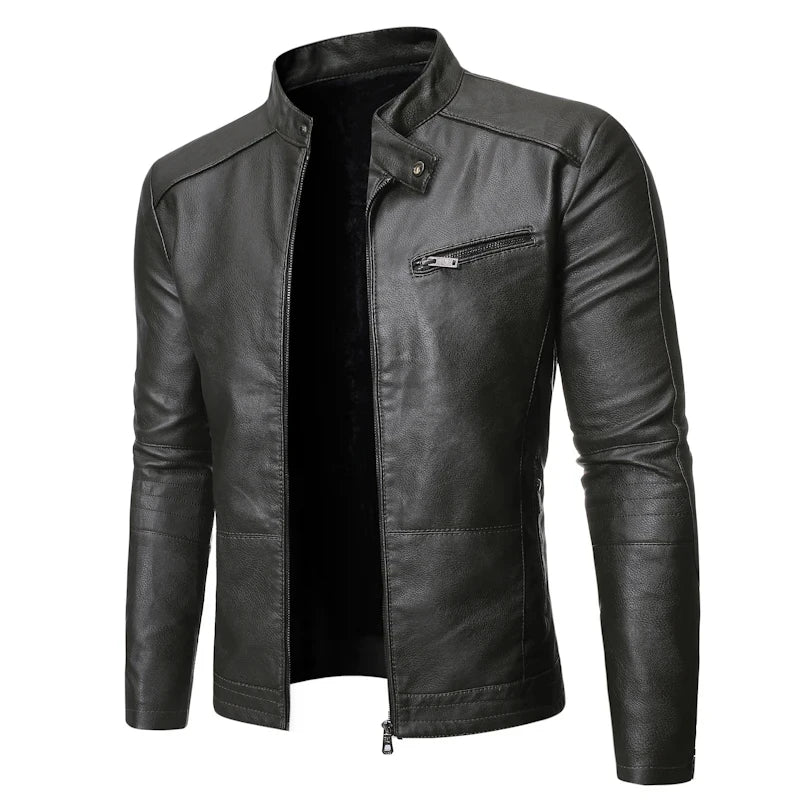 Jaqueta De Couro Masculina Slim Elegancy - Ziomen