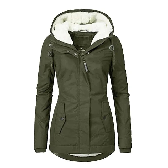 Jaqueta Parka Feminina Forrada com Lã para Inverno Glacier - Ziomen