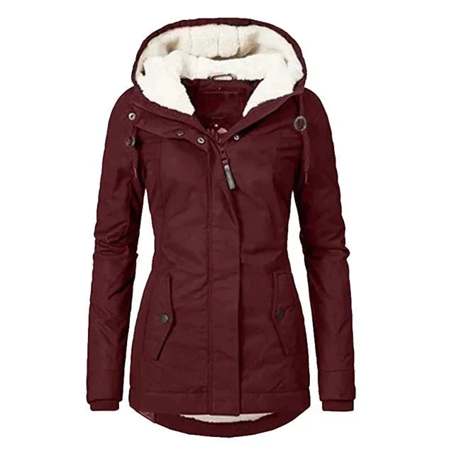 Jaqueta Parka Feminina Forrada com Lã para Inverno Glacier - Ziomen