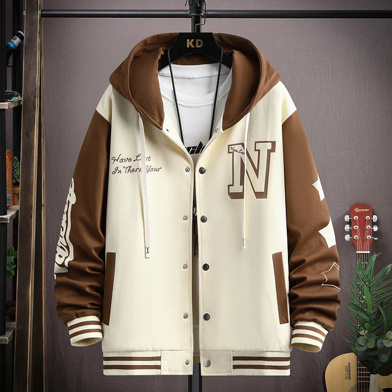 Jaqueta Masculina Varsity Colegial com Capuz NewSport - Ziômen- Promoção de Inverno Setembro