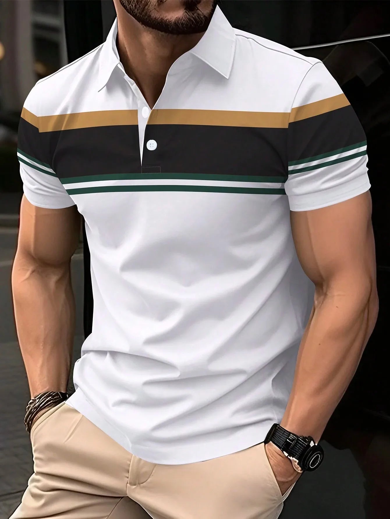 Camisa Masculina Gola Polo Esportiva Listrada