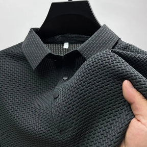 Camisa Polo Texturizada em Seda Gelo