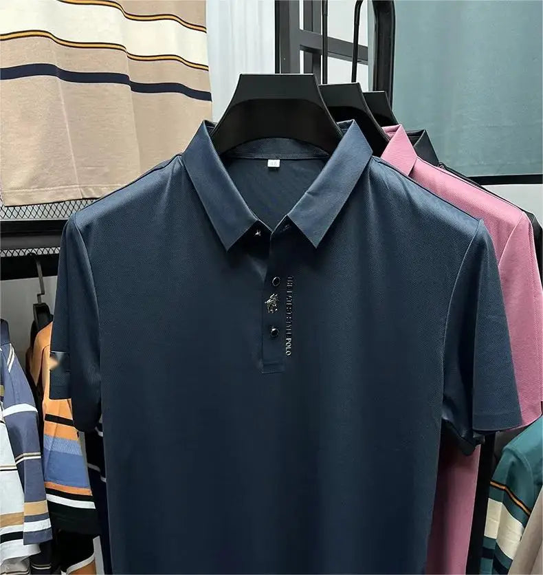 Camisa Polo Bordada em Seda