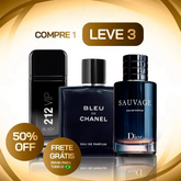 KIT 3 Perfumes Masculinos Importados (100ml cada) - Sauvage Dior | Bleu de Chanel | 212 Vip Black - Ziomen