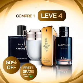 Combo 4 Perfumes Masculinos Importados (100ml) - 1 Million | Invictus | Sauvage | Bleu - Ziomen