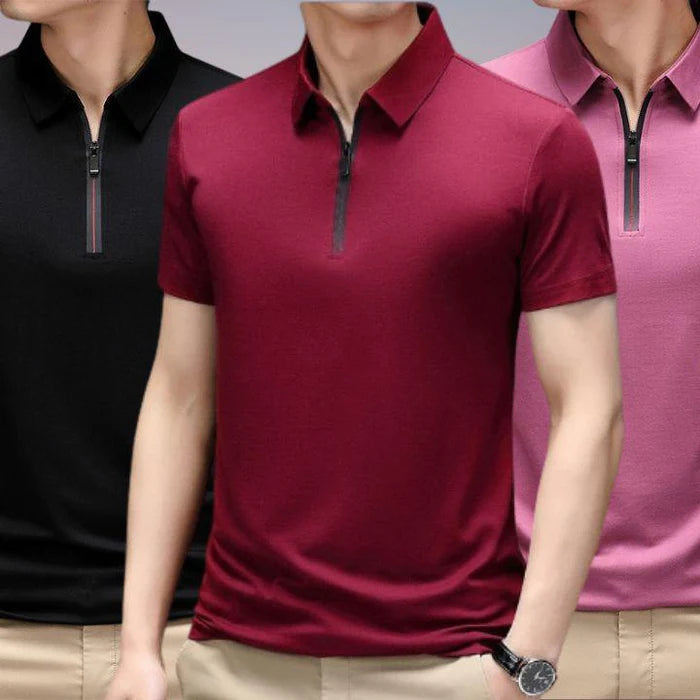 (Promoção Compre 2, Leve 3) Camisa Polo Martin em Seda Gelo