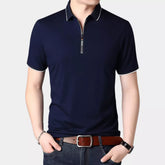 Camisa Polo Zíper Martin - Azul Marinho