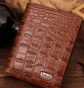 Carteira Duplo Leather em Couro de Crocodilo