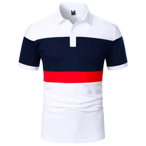 Camisa Polo Casual Listrado - Azul Marinho