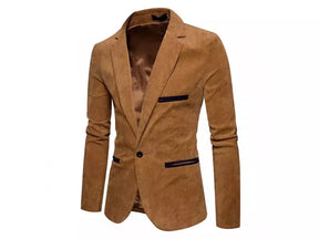 Blazer Masculino Design Camurça Elegante - Cáqui