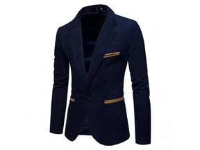 Blazer Masculino Design Camurça Elegante - Azul