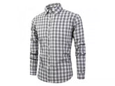 Camisa Social Xadrez Vintage - Cinza