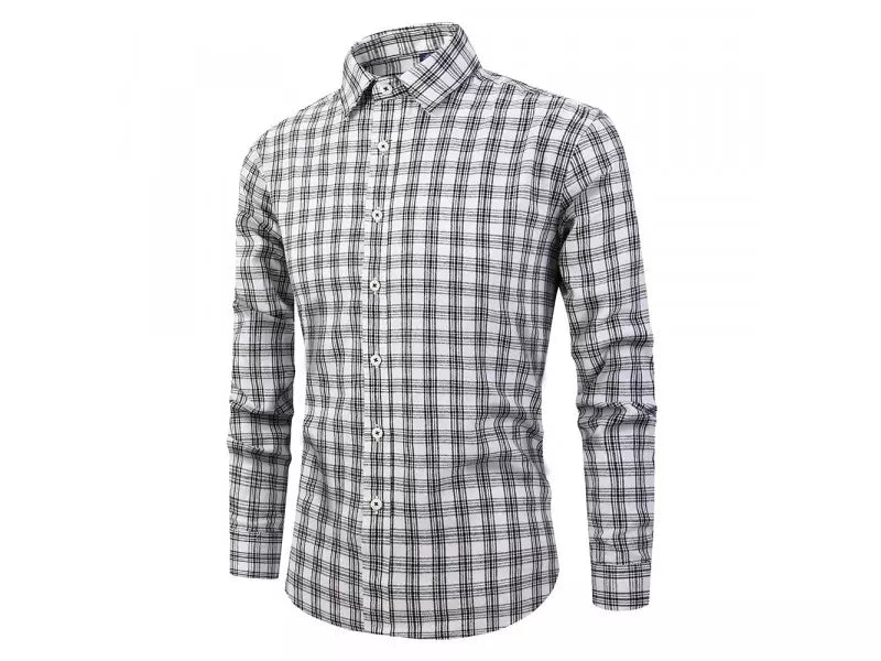 Camisa Social Xadrez Vintage - Cinza