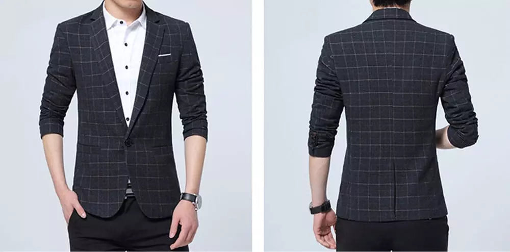 Blazer Masculino Xadrez - Preto