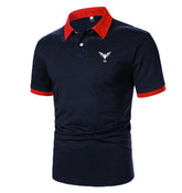 Camisa Polo Eagle - Azul Marinho x Vermelho